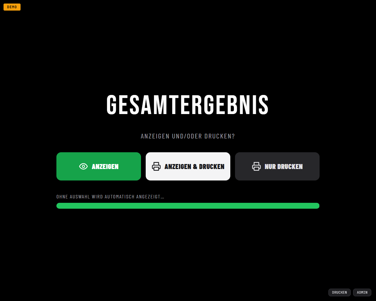 Scelta stampa/visualizzazione a fine gara
